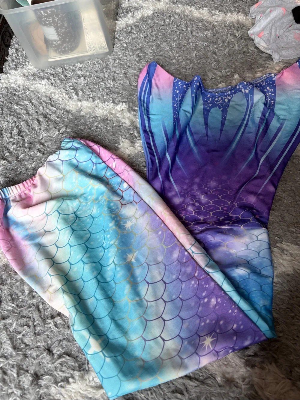 Girls Mermaid Bathing Suit & Tail - 4T
